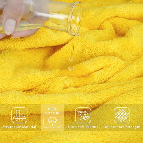 Image of Cotton Paradise 100% Cotton Turkish Towel Set, Soft Absorbent Quick Dry, 2 Piece 35x70 Bath Sheet Set, Yellow