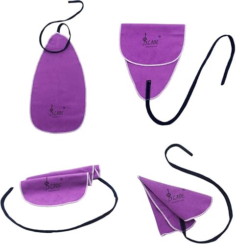 Miniatura 9 de GOTOTOP Paño de limpieza de saxofón, kit de cuidado de limpieza de saxofón y clarinete, morado, material de terciopelo, sin arañazos, limpiador