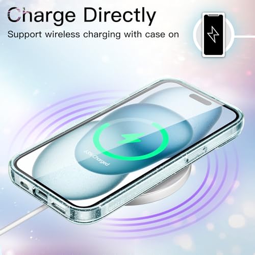 Image of JETech Glitter Case for iPhone 15, Blue