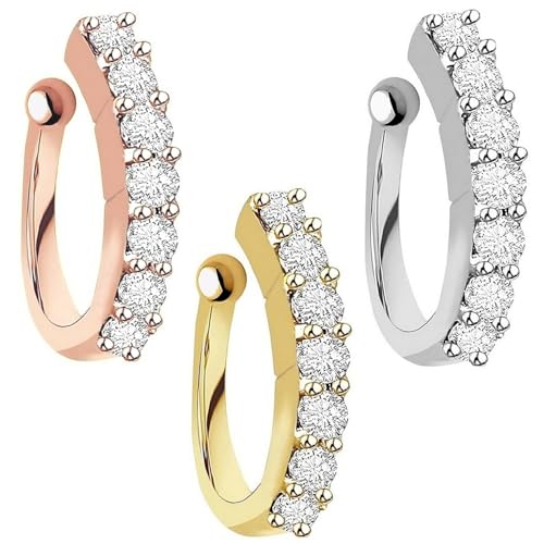 VAMA FASHIONS Clip on Nose rings without Piercing Pressing Press Type Combo Nose Pin Stud for Women & Girls (Clip On Pressing Nose ring)