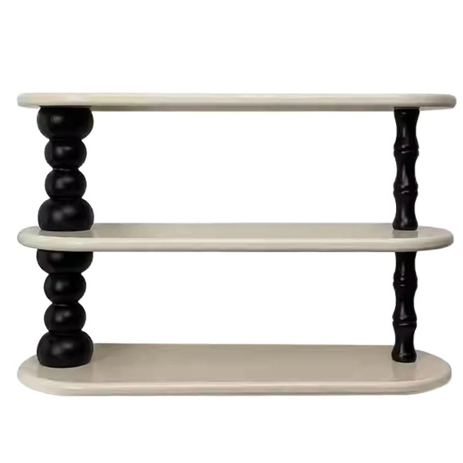 CYairong-22 Cup Display Shelf French Medieval Desktop Wooden Storage Cream Style Three-Layer Cup Holder Coffee Mug Display Rack(Milk White)