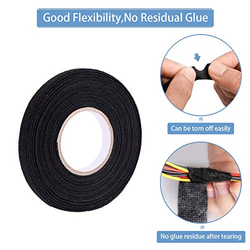 Image of Milltrip Self Adhesive Felt Tape, Multipurpose, Anti Squeak Rattle, Automotive Wiring Harness Tape, 9mm x 25m (9mm x 15m)