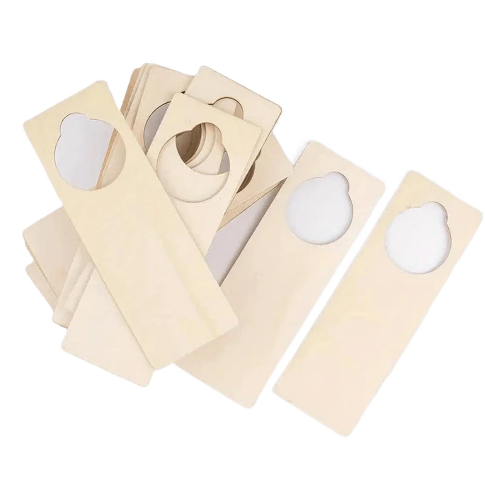 ZRHWSPD PVC Door Knob Hangers Wood Door Hook Signs Blank Knob Labels for Home Office Decor Supplies