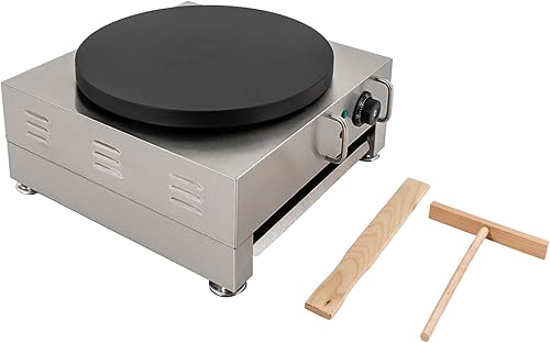 Miniatura 6 de Máquina eléctrica de crepé, máquina de panqueques de 16 pulgadas, 2200 W, antiadherente, acero inoxidable, máquina de panqueques eléctrica para