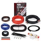 8 Gauge Complete Car Amplifier Installation Wiring Kit, Premium CCA Automotive Audio Systems Cable with OFC 2-Channel RCA Cable & Full Accessories, Brings Power to Radio, Subwoofer and Speaker, DIY