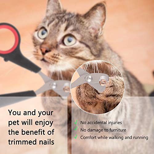 Festnight 3PCS Profissional Pet Cat Nail Clipper tesoura de aço inoxidável para animais Gatos (Multi