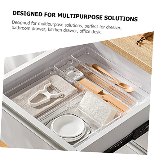 Rangement plastique transparent multifonctions et organiseur de tiroir modulable - 5