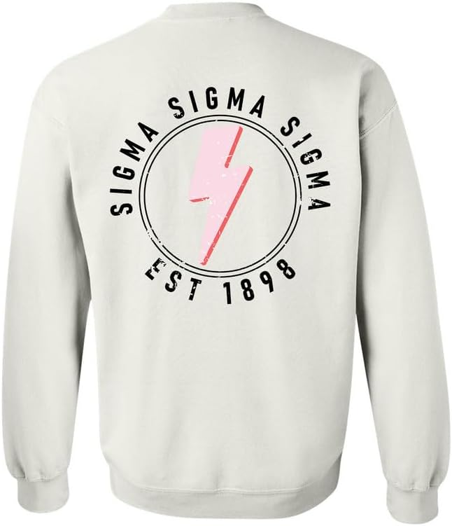 Sigma Sigma Sigma Sweatshirt - Tri Sigma Pinkish Strike Sorority Crewneck Sweatshirt