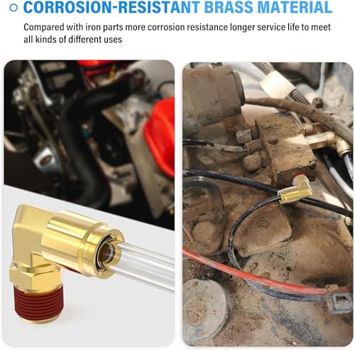 Image of TAILONZ PNEUMATIC 5PCS 3 /8 inch Tube OD x 1 /2 inch NPT Thread DOT Elbow Out Pipe Air Fittings, Push to Connect Fittings Air Brake Pipe Fittings for Cars, Trucks, Air Brake Systems, Etc.