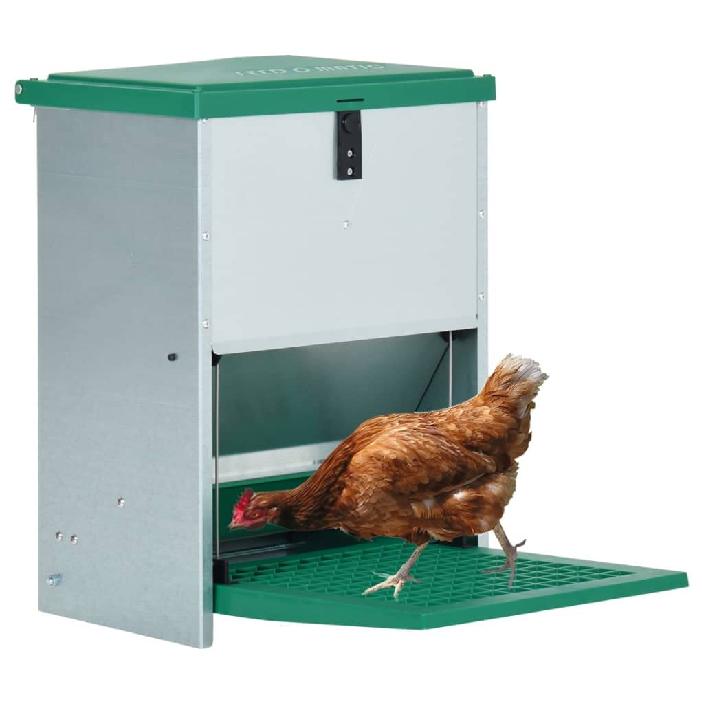 Generico Mangiatoia Automatica per Pollame Feedomatic con Pedale 12 kg,Verde,7.35kg,171446