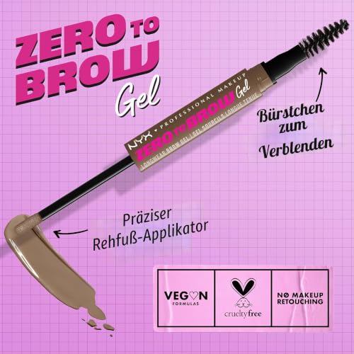 Nyx Professional Makeup Langanhaltendes und flüssiges Augenbrauengel, Für einen natürlichen Look und bis zu 2 Tage Halt… – Ansicht 2