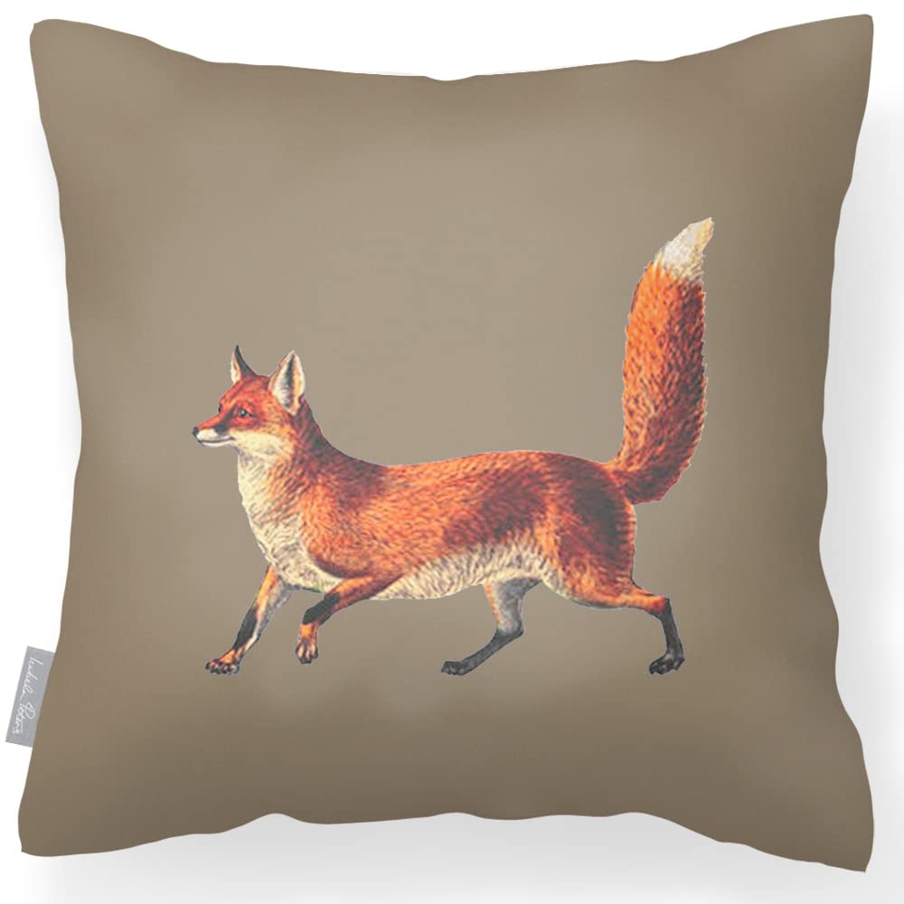 Izabela Peters Vintage Fox - Taupe Outdoor Cushions Waterproof, 43 Cm, Filled Outdoor Cushion, Fox - Taupe, Garden Furniture Cushions, Outdoor Seat Cushions, Garden Chair Cushions