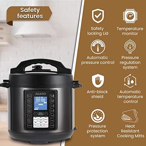 AGARO Imperial Electric Outer Lid Pressure Cooker, 6L, 14 PreSet multi