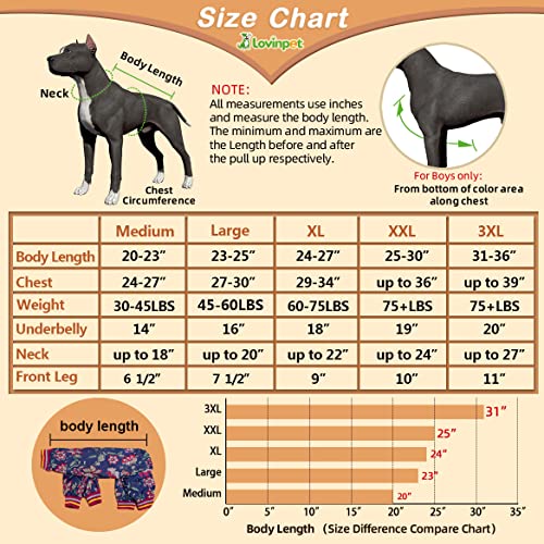 Lovinpet Large Dog Surgery Suit, Post Operative Protection Dog Pajamas, Coverage Anti-Shedding Dog Jumpsuit, Lightweight Suede Floral Plum Prints As Dog Sweater Bottoming For Large Dogs Apparel Xxl #TOP1