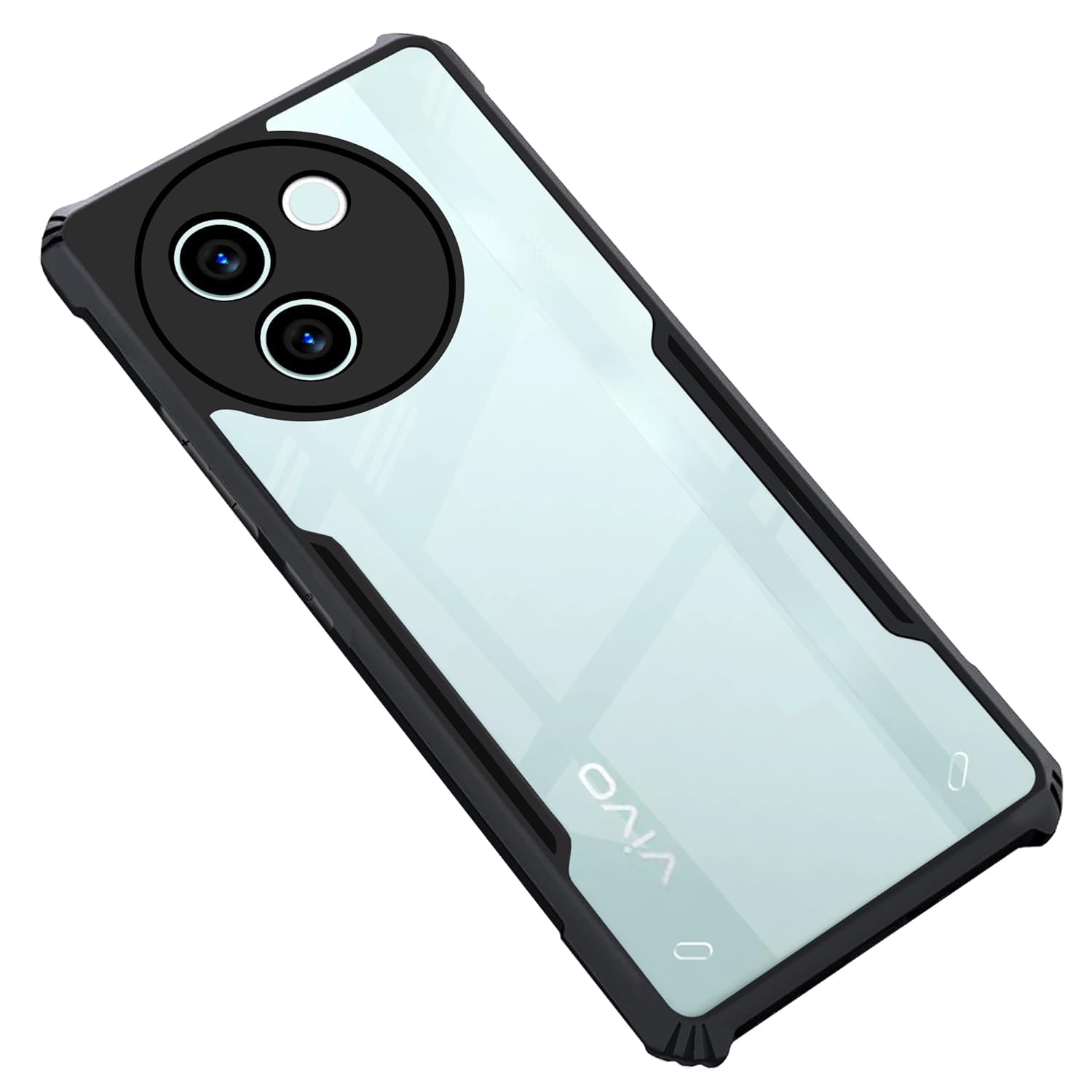 SHINESTAR Vivo V30e 5G Back Cover Case | Ultra Thin 360 Degree Protection Crystal Clear Tranparent Bumper Back Cover Case for Vivo V30e 5G - Black (B0D5WW43HD) Amazon Price History, Amazon Price Tracker