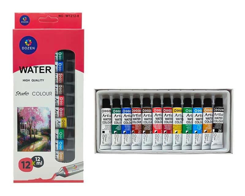 Image of Paint Set - Craft Colors for Wood, Canvas, Fabric, and Ceramics: Art Supplies for Kids and Adults (12X12ML-Water Color)