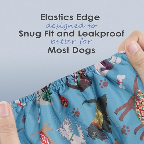 Image of wegreeco Washable Male Dog Belly Band (Stylish Pattern)- Pack of 3 - Washable Male Dog Belly Wrap, Dog Diapers Male (Lovely Dogs, Large)