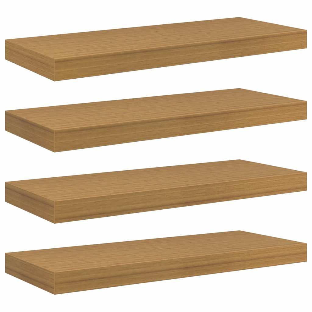Set di 4 mensole da parete, 60 x 23 x 4 cm, in legno