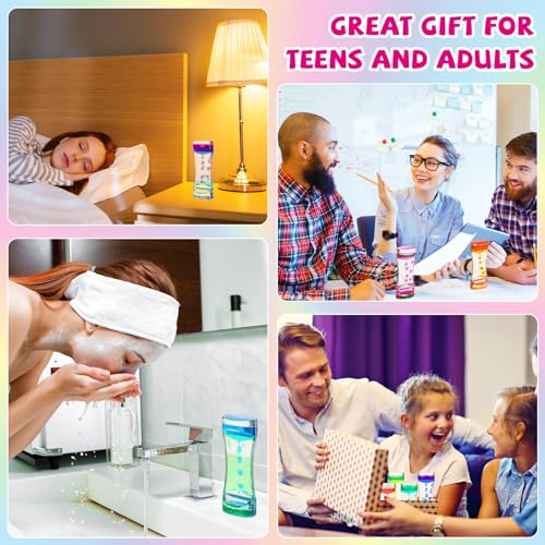 Motionchic 10 Pack Liquid Motion Bubbler Timer for Teens and Adults Calming Fidget Toy Colorful Stress Relief Liquid Timer Oil and Water Hourglass Relaxation Stress ADHD Anxiety Autism - Image 6