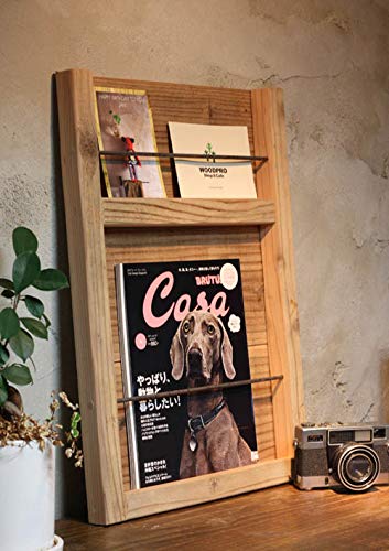 Amazon｜WOODPRO 古材 壁掛け たてかけ レターラック2段タイプ （幅