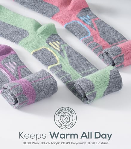 Ski Sock Merino Wool Ski Socks Mens Womens Skiing & Snowboarding Socks, Over The Calf2