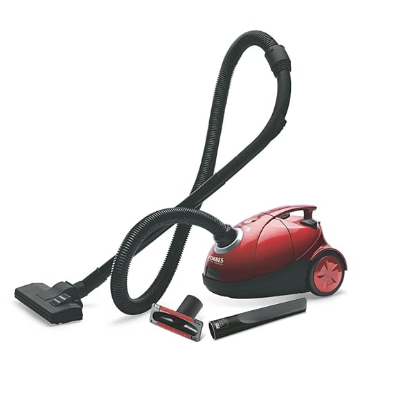 Eureka Forbes Quick Clean DX Vacuum Cleaner with 1200 Watts Powerful Suction Control, 3 Free Reusable dust Bag worth Rs 500, comes with multiple accessories, dust bag full indicator (Red), standerd