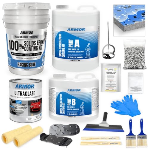 ArmorPoxy 100% Solids Garage Epoxy Floor Kit, Racing Blue, 6...