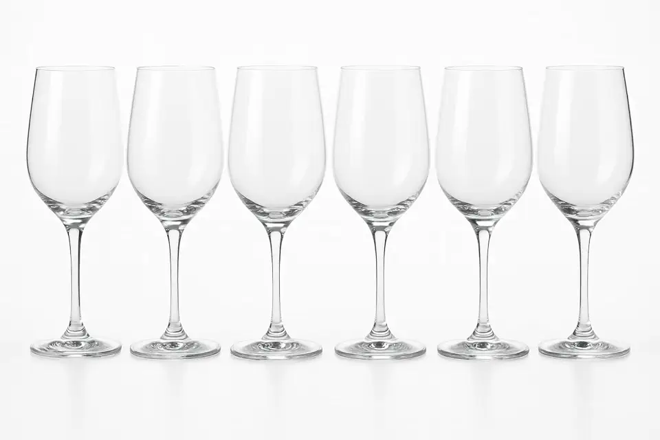 Taça de Vinho Luxo 330ml – Conjunto com 6 Unidades | Vidro Fino e Resistente | Ideal para Vinhos Tintos e Brancos | Sofisticação para Jantares e Eventos Elegantes