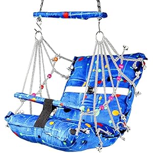 ZuMart® Cotton Swing Chair for Kids Baby’s Children Folding and Washable 1-8 Years with Safety Belt – Home,Garden Jhula…