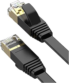 Ethernet Cable 5m, Cat 7 Gigabit Lan Network RJ45 High-Speed Patch Cord Flat 10Gbps 600Mhz/s STP Compatible with Raspberry Pi 4, PC, Game Console, PS3, PS4, Switch,Modem,Smart TV,Patch Panel (5M)