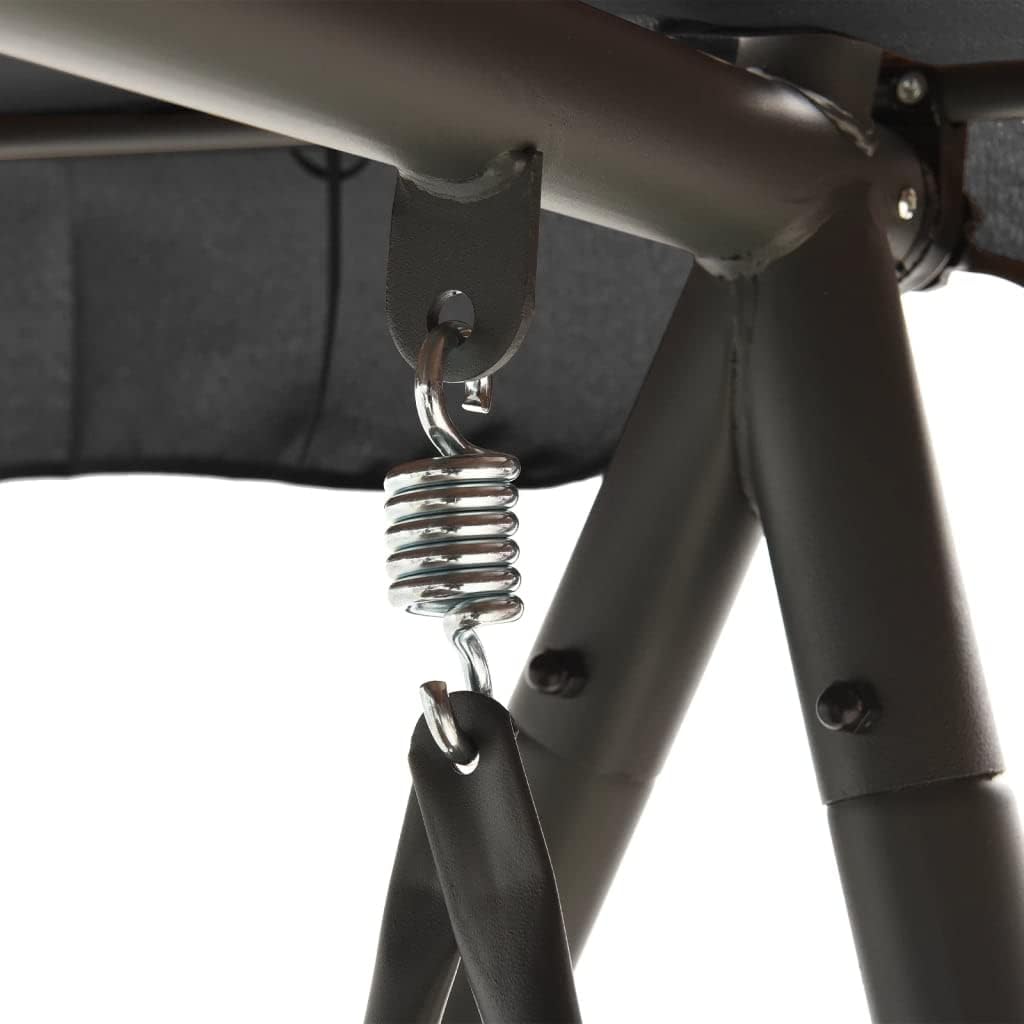 Outdoor Convertible Swing Bench with Canopy Anthracite 78"x47.2"x80.7" Steel,Porch Swings-69.83lbs