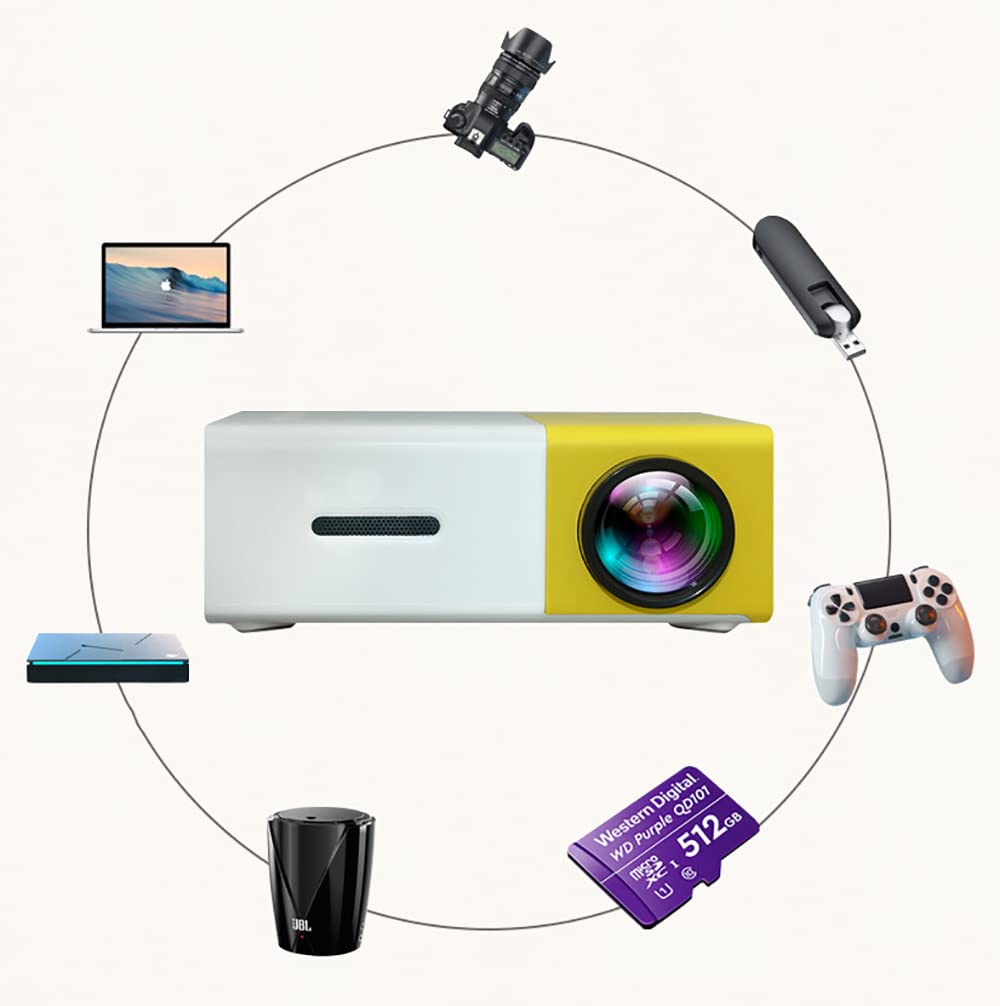 Projecteur de Divertissement à Domicile Portable à LED, Mini projecteur, Nouvelle Alimentation Mobile Haute définition 1080P, Interaction Parent-Enfant de Camping en Plein air (Bleu)