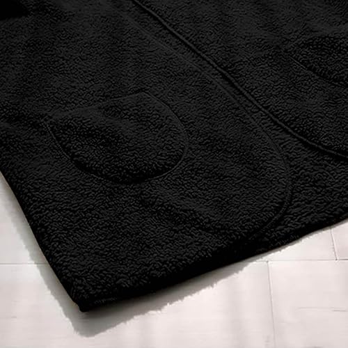 Women Fuzzy Fleece Hooded Vest Coat Casual Fall Winter Warm Open Front Cardigan Sherpa Sleeveless Jacket with Pockets4
