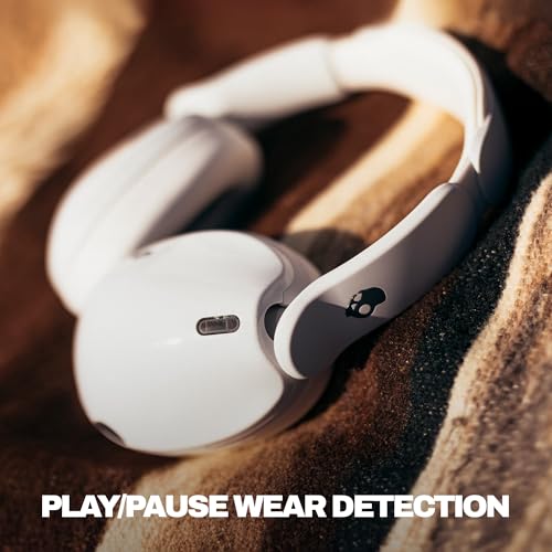 Image of Skullcandy Hesh 540 ANC Wireless Over-Ear Bluetooth Headphones with THX Spatial Audio, Active Noise Cancelling, Personalized Sound, Up to 65 Hours Battery, Microphone for iPhone Android - Black (Bone)