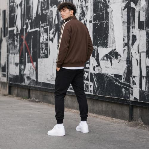 Image of THIRD QUADRANT Jackets || Jacket for men || Lightweight baseball Outwear Jacket with black and whie stripe