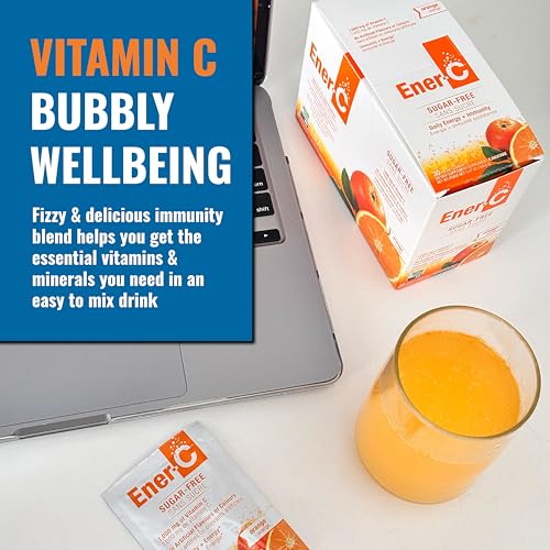 Image of Ener-C Sugar Free Multivitamin Drink Mix, Zero Sugar - Orange, 60 Count | Vitamin Powder for Water, Electrolytes Powder No Sugar, Hydration Boost Packets, Vitamin C & B12