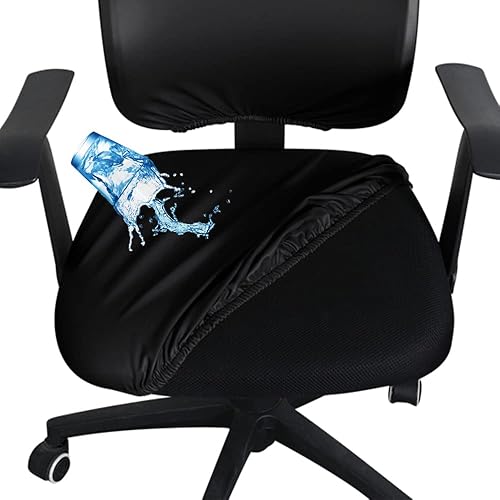 Shukii Funda impermeable para silla de escritorio de oficina, funda de piel sintética, elástica, giratoria, para silla de computadora, protector de