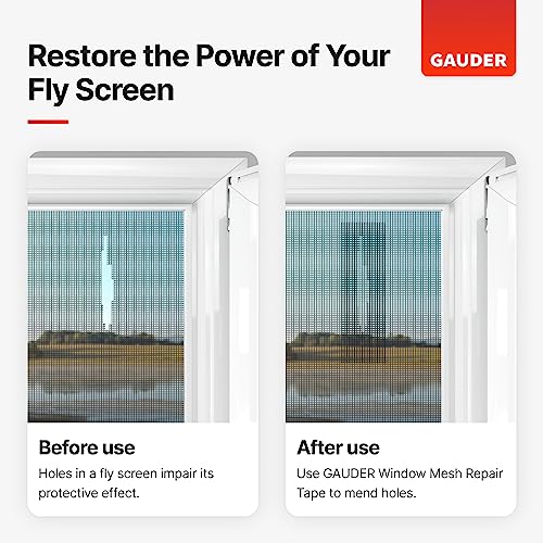 Gauder Window Screen Repair Tape (2” X 10 Ft) | Fiberglass Repair Kit | Window Screen Repair Kit | Net Mesh Repair Tape #TOP4