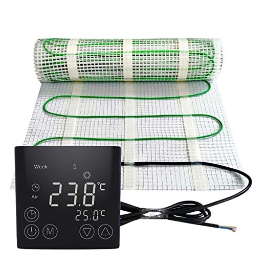 Calefacción eléctrica por suelo radiante 150 W por m², termostato táctil, color negro, tecnología TWIN JWS diferentes tamaños, tamaño (m²): 2 m²