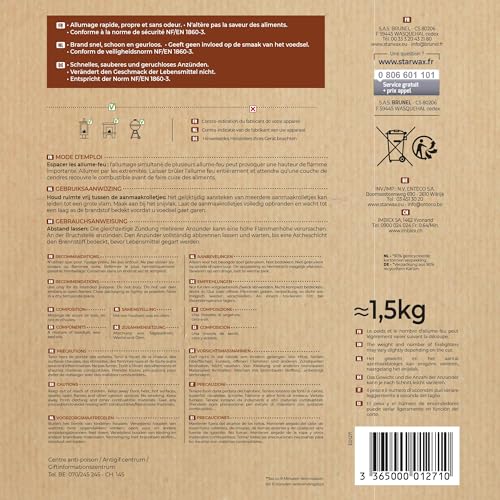 STARWAX - Anzündwolle - Saubere und geruchsfreie Schnellzündung - Verdirbt Nicht den Geschmack von Lebensmitteln - Bis zu 8min Verbrennung - FSC® - BBQ & Kamin - 100er Pack