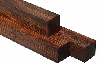 One Bocote Wood Blank, 2x2x12 Inch, Hardwood for Woodturning, Craft Woodworking Projects, Knife Scales Lumber