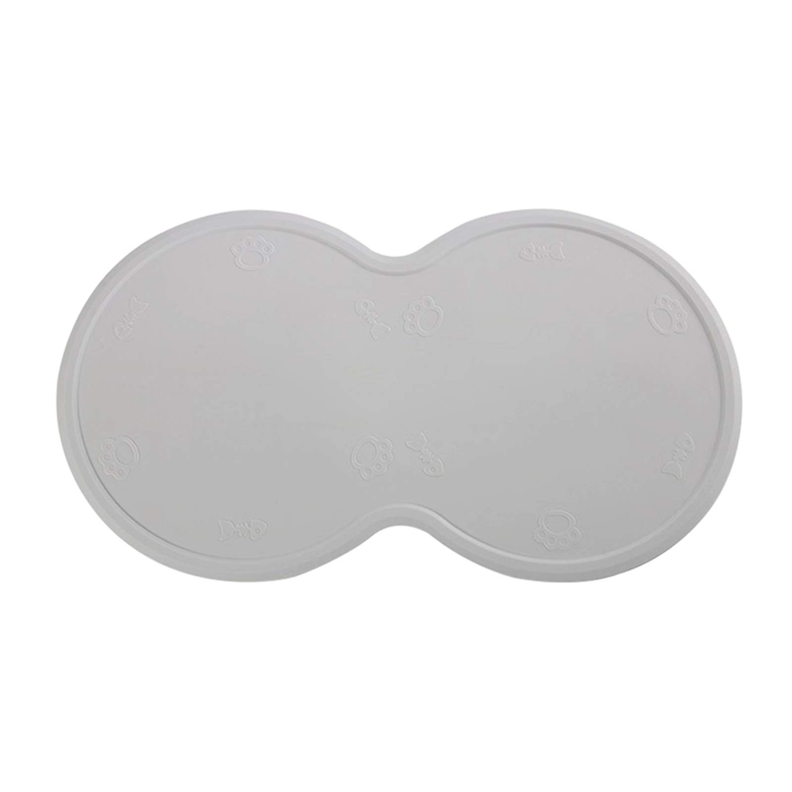 Silicone Dog Cat Bowl Mat Waterproof Pet Feeding Mat Non-Slip Dog Placemat Water Bowl Pad Gray 18.7″x10.6″