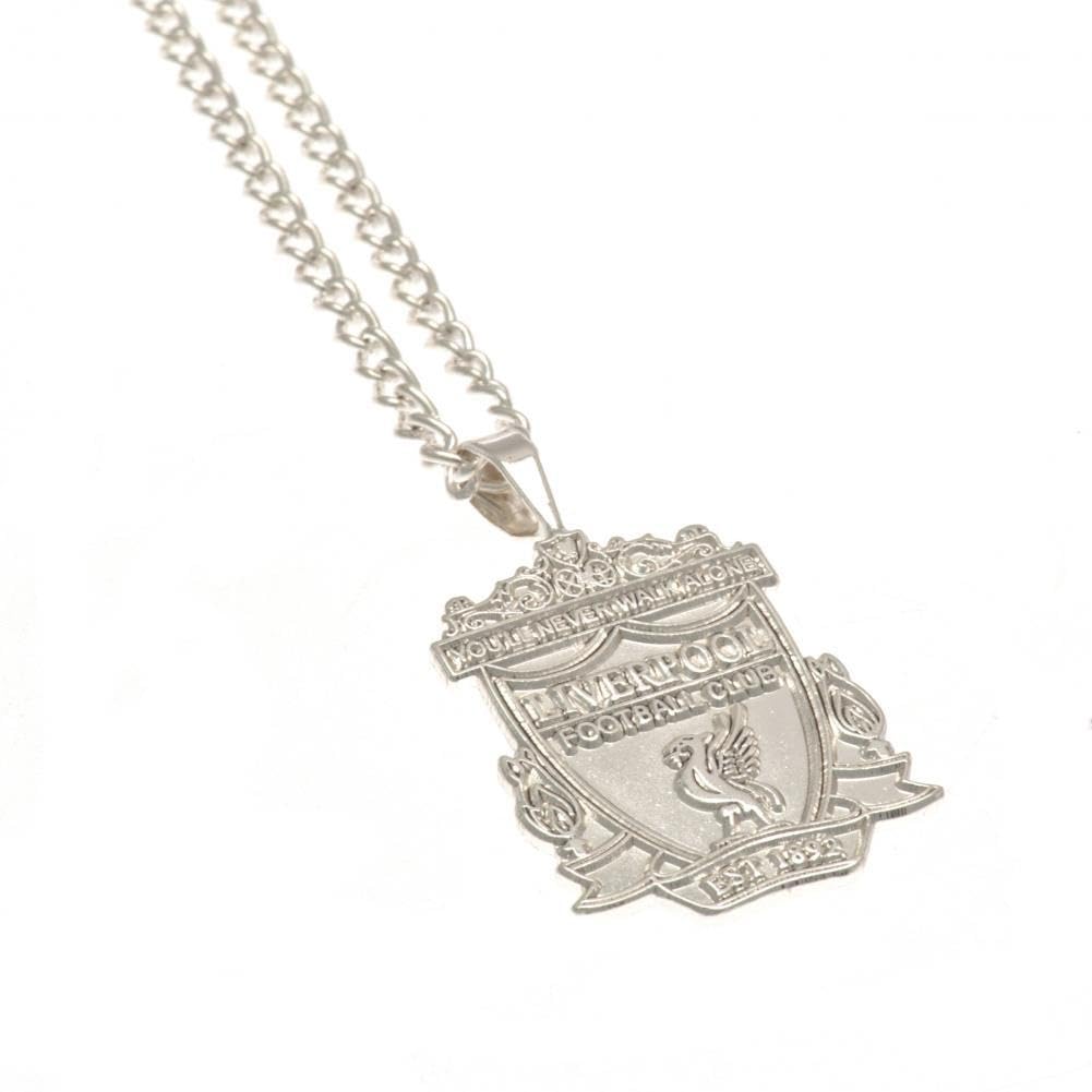 Liverpool FC Silver Plated Crest Pendant & Chain by footballsouvenirs