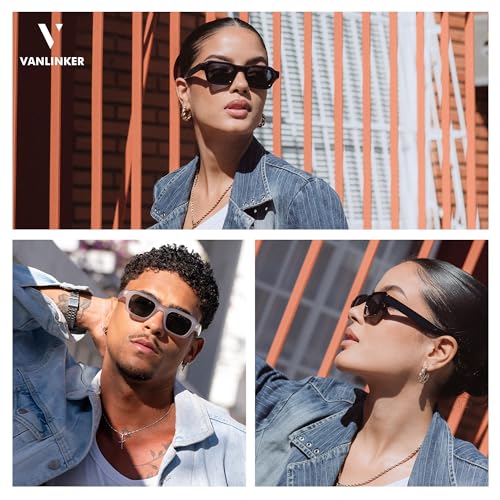 VANLINKER Trendy Small Square Sunglasses for Women Men Retro Shades VL98433