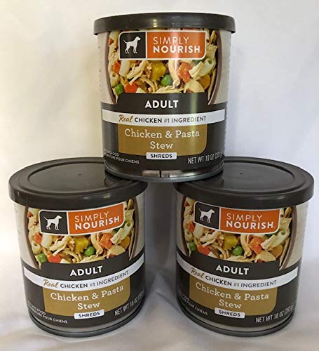 Simply Nourish Adult Dog Chicken & Pasta Stew Shreds ( 3-10 Ounce cans)