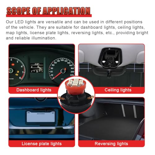 20 Bombillas LED T10 para Tablero de Auto Rojo miniatura 6