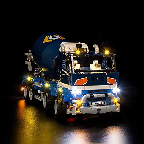 ZHLY LED Licht-Set für Lego Technik Betonmischer LKW 42112 Beleuchtung Lichtset Kompatibel Mit Lego 42112 USB und… – Bild 4