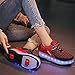 qmj 7 Farben Wechseln Verbesserte LED-Streifen Rollschuhschuhe Mit Doppelrädern Inline Automatik Skateboard Sport Cross Trainer Vibration Flashing Gymnastic Sneakers,Red-38