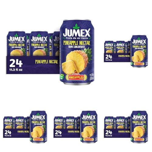 Image of Jumex Pineapple Juice Nectar - Made with Fresh Fruit Puree from Concentrate for Tropical Fruit Smoothie Mix, Cocktail Mixers & Kids Drinks & Beverages - 11.3oz, 120 Pack Pineapple Juice Cans
