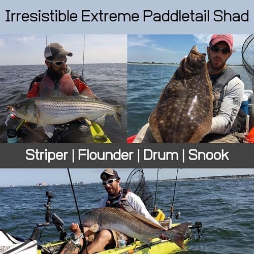 EliasVFishing 4.5" Paddletail Shad Soft Plastic Lure - For Striped Bass, Redfish, Trout, Jig Heads - View #4